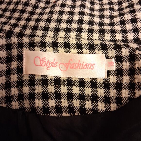 NEW Women’s Black White Double-Breasted Lined Trench Coat Winter Outerwear 16 XL - Picture 10 of 10